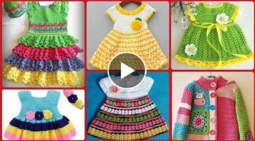 latest top class handmade crochet baby frock and sweater design