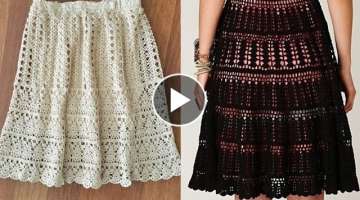 very very elegant and attractive crochet High waisted skirt/crochet mini skirts design and patron
