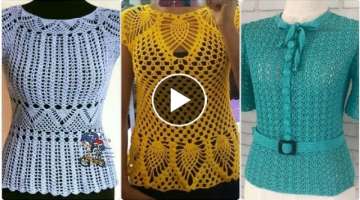 Beautiful latest crochet pattern lace blouse top Embroidered designs for women