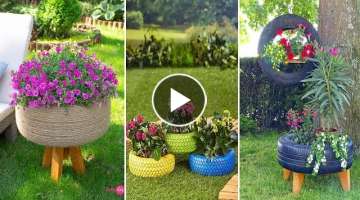 29 Flower Tire Planter Ideas for Your Yard | diy garden