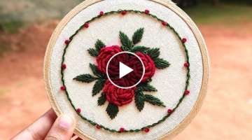 Bullion Rose Embroidery / Malayalam Hand Embroidery Tutorial for Beginners / Gossamer