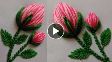 Hand Embroidery : 3d Rose flower design Stitch for kurti/dress/kameez/Blouse | New Flower peony b...