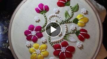 Hand Embroidery Designs | Puff bullion knot stitch | Stitch and Flower-110