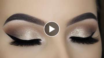 Soft Gold Glitter Eye Makeup Tutorial