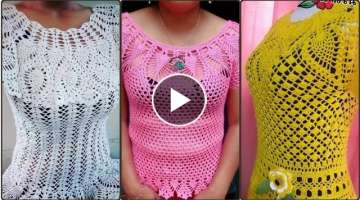 Top 50 Beautiful latest crochet pattern lace blouse top Embroidered designs for women