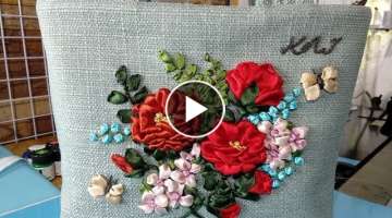 Ribbon Embroidery How To: Roses, Butterflies, Stems and Lettering
