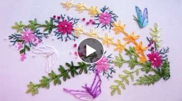 EMBROIDERY FOR BEGINNERS / Russian stitch & Lazy daisy stitch