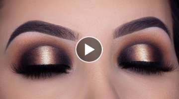 Black and Gold Smokey Halo Eye Makeup Tutorial