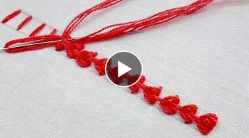 basic hand embroidery: Raised Chain Stitch Band for beginners
