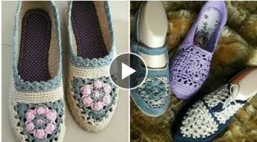 Most Beautiful and Trendy hand made crochet shoes Designs ideas