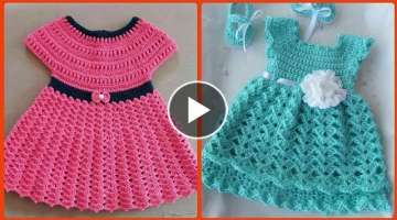 Very Very beautiful hand knitted Crochet baby frocks designes for 1-6 year Girl's