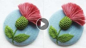 Simple & Easy Hand Embroidery tutorial | Hand Embroidery : Flower Design for kurti/dress/suit/sar...