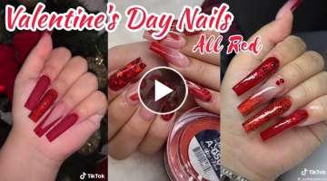 ❤️✨Valentine's Day Red Nail Art✨❤️ || Tiktok Compilation#5 || Red Color Nail 2021