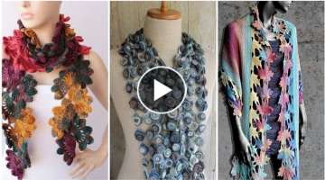 Stylish and demanding women crochet flowers scarf pattern design ideas design ideas