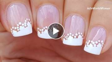 EASY WEDDING NAIL ART IDEAS #4 / White Side LACE FRENCH MANICURE