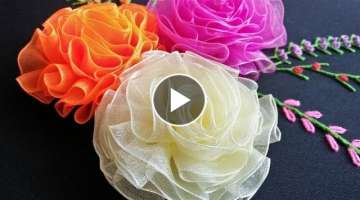 Ribbon Rose Embroidery - Ribbon Rose Flower Tutorial | Ribbon Embroidery Designs