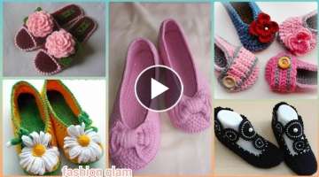 Latest Styles Of Women's Crochet Flowers Applique Shoes And Slippers Patterns Ideas ????????