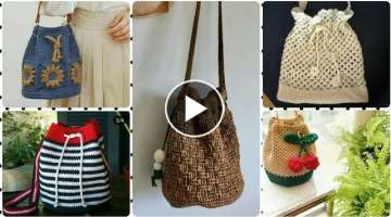 Top Stylish And Decent Colorful Crochet Hand-knitted Potli Bags Designs And Ideas For Women's
