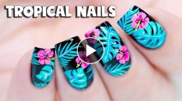 SUMMER TROPICAL NAIL ART DESIGN | Stamping + Freehand