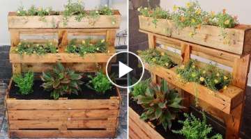 Creative way to Upcycle Pallets into flower planter box | DIY Garden ideas
