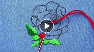 amazing buttonhole stitch rose flower embroidery with easy Brazilian embroidery bullion stitch