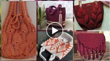 Elegant Free Crochet Work Hand Bags ???? Pattern Colorfull Bags Design