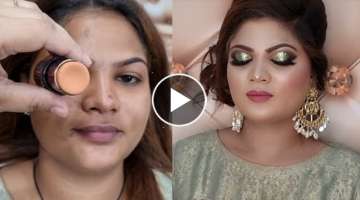 SPECIAL OCCASION Glam Makeup Tutorial | Gold Glitter Smokey Eye | Glittery Glam look...