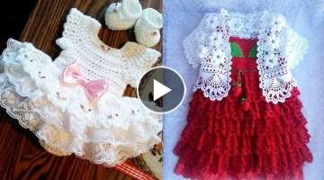 Stylish And Classy Crochet Baby Frocks Collection//Hand Knitted Baby Dresses