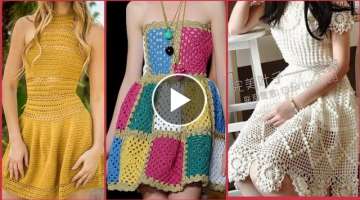 Most demanding & Trendy Crochet Knitting Skater Frocks,top dresses design