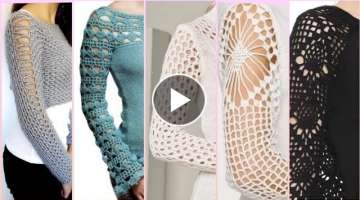 classy and trendy design of Crochet sleeves ideas collection 2019 - stylish sleeves design