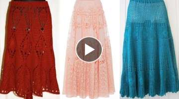 simple and Stylish women crochet maxi skirts/middi skirts/high waisted flare skirts design & patr...