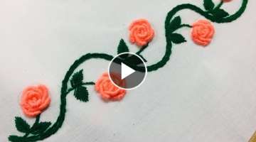 Hand Embroidery:borderline embroidery design l border design l border embroidery design l rose fl...