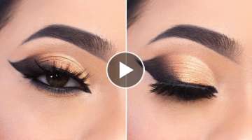 Soft Gold Bridal Eye Makeup Tutorial || Simple and easy Bridal eye Makeup || Shilpa