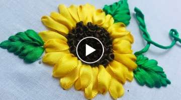Hand Embroidery: Ribbon Embroidery / Sunflower Embroidery
