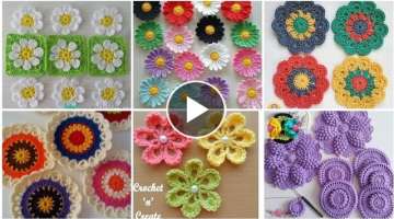 Amazing And Delicate Crochet Flowers Designs And Ideas//Crochet Applique Flowers Patterns