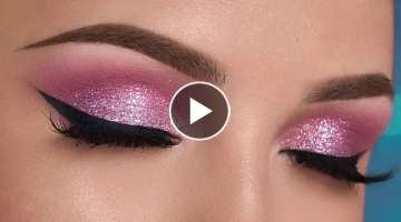 Pink Glitter Smokey Eye Makeup Tutorial
