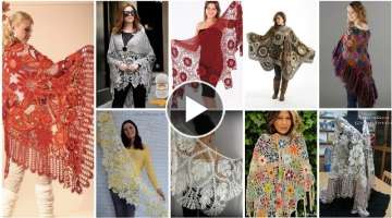 Top Fashion Trend Crochet Lace Pattern Fancy Bridal Shawl Designs Ideas