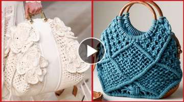 Very Stylish And Classy hand Made Crochet Handbags Designs Patterns Ideas