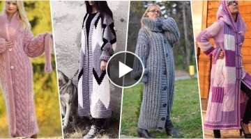 Oversized knitted cardigan dress || crochet pattern cardigans || oversized knitted coats ||