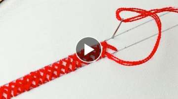 Basic Hand Embroidery Tutorial Double Herringbone Stitch, Modified Cross Stitch Embroidery
