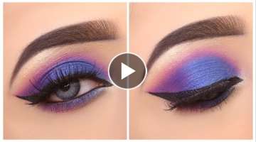 Blue Purple Party Eye Makeup tutorials || Simple and Easy eye makeup || Shilpa
